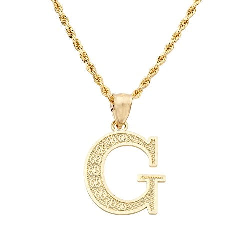 10K Yellow Gold Charm Pendant Themed Initial G